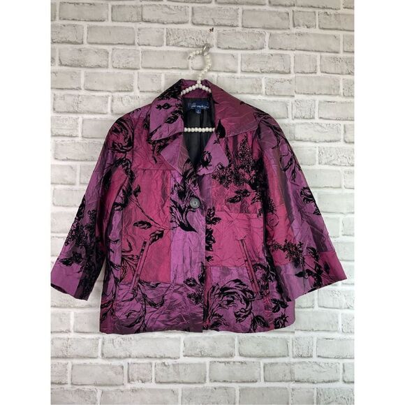 Susan Graver Style Women's Floral and Patchwork Design Blazer Size M - Picture 8 of 8